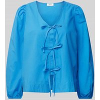 s.Oliver RED LABEL Regular Fit Langarmbluse aus reiner Baumwolle in Blau, Größe 42 von s.Oliver RED LABEL