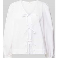 s.Oliver RED LABEL Regular Fit Langarmbluse aus reiner Baumwolle in Weiss, Größe 42 von s.Oliver RED LABEL