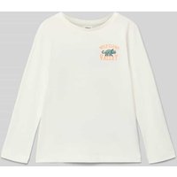 s.Oliver RED LABEL Regular Fit Langarmshirt aus reiner Baumwolle in Offwhite, Größe 128 von s.Oliver RED LABEL