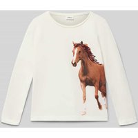 s.Oliver RED LABEL Regular Fit Langarmshirt aus reiner Baumwolle in Offwhite, Größe 140 von s.Oliver RED LABEL