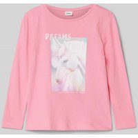s.Oliver RED LABEL Regular Fit Langarmshirt aus reiner Baumwolle in Pink, Größe 92 von s.Oliver RED LABEL