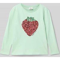 s.Oliver RED LABEL Regular Fit Langarmshirt mit Pailletten-Besatz in Mint, Größe 128 s.Oliver RED LABEL Regular Fit Langarmshirt mit Pailletten-Besatz in Mint, Größe 128 von s.Oliver RED LABEL