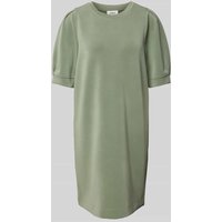 s.Oliver RED LABEL Regular Fit Scuba-Kleid mit Puffärmeln in Khaki, Größe 40 von s.Oliver RED LABEL
