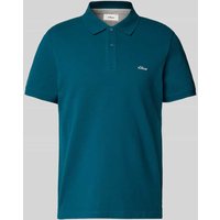 s.Oliver RED LABEL Regular Fit Poloshirt aus Baumwoll-Piqué mit Label-Stitching in Petrol, Größe XXL von s.Oliver RED LABEL