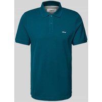 s.Oliver RED LABEL Regular Fit Poloshirt aus reiner Baumwolle mit Label Stitching in Petrol, Größe XXL von s.Oliver RED LABEL