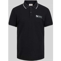 s.Oliver RED LABEL Regular Fit Poloshirt mit Label-Print in Black, Größe M von s.Oliver RED LABEL