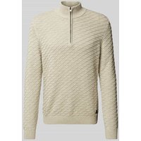 s.Oliver RED LABEL Regular Fit Pullover aus reiner Baumwolle mit Strukturmuster in Sand, Größe XXL von s.Oliver RED LABEL