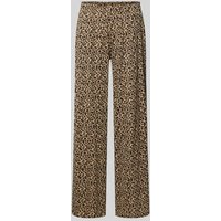 s.Oliver RED LABEL Regular Fit Pyjama-Hose aus Baumwoll-Viskose-Mix Modell 'LEO LOVE' in Dunkelbraun, Größe 40-42 von s.Oliver RED LABEL