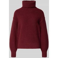 s.Oliver RED LABEL Regular Fit Rollkragenpullover aus Baumwoll-Mix in Bordeaux, Größe 42 von s.Oliver RED LABEL