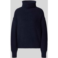 s.Oliver RED LABEL Regular Fit Rollkragenpullover aus Baumwoll-Mix in Marine, Größe 38 von s.Oliver RED LABEL