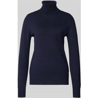s.Oliver RED LABEL Regular Fit Rollkragenpullover aus Viskose-Mix in Marine, Größe 34 von s.Oliver RED LABEL