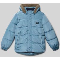 s.Oliver RED LABEL Regular Fit Steppjacke mit Label Patch in Rauchblau, Größe 134 von s.Oliver RED LABEL