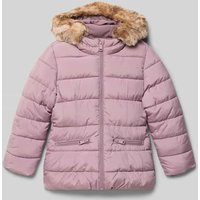 s.Oliver RED LABEL Regular Fit Steppjacke mit Webpelzbesatz in Flieder, Größe 110 von s.Oliver RED LABEL