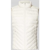 s.Oliver RED LABEL Regular Fit Steppweste mit Stehkragen in Offwhite, Größe 46 von s.Oliver RED LABEL