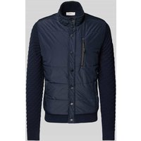s.Oliver RED LABEL Regular Fit Strick-Steppjacke mit Strukturmuster auf den Ärmeln in Dunkelblau, Größe M von s.Oliver RED LABEL