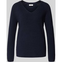 s.Oliver RED LABEL Regular Fit Strickpullover aus Baumwoll-Mix in Marine, Größe 38 von s.Oliver RED LABEL
