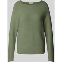 s.Oliver RED LABEL Regular Fit Strickpullover aus Baumwoll-Mix mit Raglanärmeln in Gruen, Größe 38 von s.Oliver RED LABEL