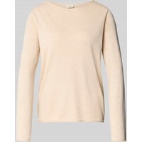 s.Oliver RED LABEL Regular Fit Strickpullover aus Baumwoll-Viskose-Mix in Beige, Größe 36 von s.Oliver RED LABEL