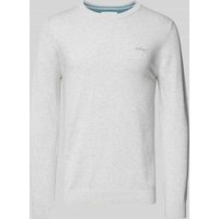 s.Oliver RED LABEL Regular Fit Strickpullover aus reiner Baumwolle in Hellgrau, Größe XL von s.Oliver RED LABEL