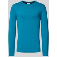 s.Oliver RED LABEL Regular Fit Strickpullover aus reiner Baumwolle in Ocean, Größe L von s.Oliver RED LABEL