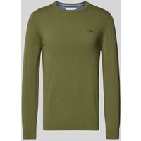 s.Oliver RED LABEL Regular Fit Strickpullover aus reiner Baumwolle in Oliv, Größe L von s.Oliver RED LABEL