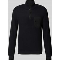 s.Oliver RED LABEL Regular Fit Strickpullover aus reiner Baumwolle in Piqué-Qualität in Black, Größe XXL von s.Oliver RED LABEL