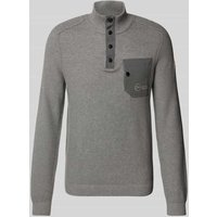 s.Oliver RED LABEL Regular Fit Strickpullover aus reiner Baumwolle in Piqué-Qualität in Mittelgrau, Größe XL von s.Oliver RED LABEL