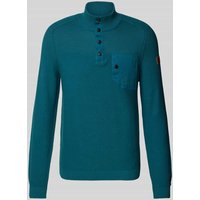 s.Oliver RED LABEL Regular Fit Strickpullover aus reiner Baumwolle in Piqué-Qualität in Petrol, Größe M von s.Oliver RED LABEL