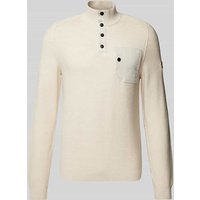 s.Oliver RED LABEL Regular Fit Strickpullover aus reiner Baumwolle in Piqué-Qualität in Sand, Größe XXL von s.Oliver RED LABEL