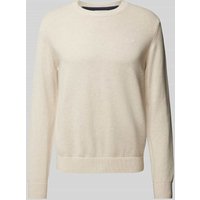 s.Oliver RED LABEL Regular Fit Strickpullover aus reiner Baumwolle mit Label-Stitching in Sand, Größe XXL von s.Oliver RED LABEL