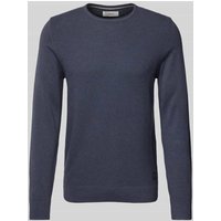 s.Oliver RED LABEL Regular Fit Strickpullover aus reiner Baumwolle mit Strukturmix in Dunkelblau, Größe XL von s.Oliver RED LABEL