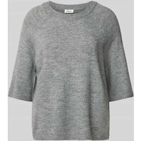 s.Oliver RED LABEL Regular Fit Strickpullover mit Alpaka-Anteil in Hellgrau Melange, Größe 38 von s.Oliver RED LABEL