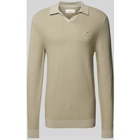s.Oliver RED LABEL Regular Fit Strickpullover mit Label-Patch in Beige, Größe XL von s.Oliver RED LABEL