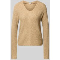 s.Oliver RED LABEL Regular Fit Strickpullover mit Woll-Anteil in Camel, Größe 34 von s.Oliver RED LABEL