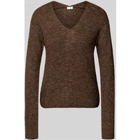 s.Oliver RED LABEL Regular Fit Strickpullover mit Woll-Anteil in Dunkelbraun, Größe 36 von s.Oliver RED LABEL