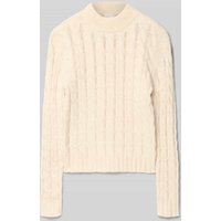 s.Oliver RED LABEL Regular Fit Strickpullover mit Zopfstrick Muster in Ecru Melange, Größe 146 von s.Oliver RED LABEL