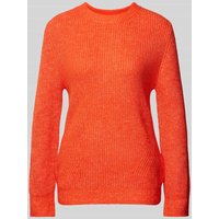 s.Oliver RED LABEL Regular Fit Strickpullover mit gerippten Abschlüssen in Orange, Größe 38 von s.Oliver RED LABEL