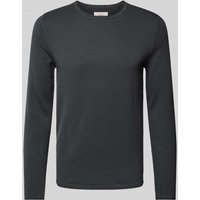 s.Oliver RED LABEL Regular Fit Strickpullover mit gerollten Bundabschlüssen in Graphit, Größe L von s.Oliver RED LABEL