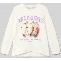 s.Oliver RED LABEL Regular Fit Sweatshirt aus Baumwoll-Mix in Offwhite, Größe 128 von s.Oliver RED LABEL
