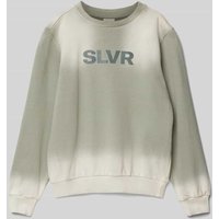 s.Oliver RED LABEL Regular Fit Sweatshirt aus reiner Baumwolle mit Spray-Effekt in Khaki, Größe 146 von s.Oliver RED LABEL
