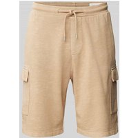 s.Oliver RED LABEL Regular Fit Sweatshorts mit Cargotaschen in Sand, Größe L von s.Oliver RED LABEL