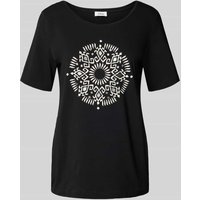 s.Oliver RED LABEL Regular Fit T-Shirt aus Baumwoll-Mix in BLACK, Größe 38 von s.Oliver RED LABEL