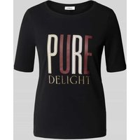 s.Oliver RED LABEL Regular Fit T-Shirt aus Baumwoll-Mix in BLACK, Größe 46 von s.Oliver RED LABEL