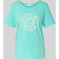 s.Oliver RED LABEL Regular Fit T-Shirt aus Baumwoll-Mix in Hellblau, Größe 44 von s.Oliver RED LABEL