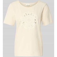 s.Oliver RED LABEL Regular Fit T-Shirt aus Baumwoll-Mix in Sand, Größe 42 von s.Oliver RED LABEL