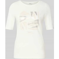 s.Oliver RED LABEL Regular Fit T-Shirt aus Baumwoll-Mix in Weiss, Größe 36 von s.Oliver RED LABEL