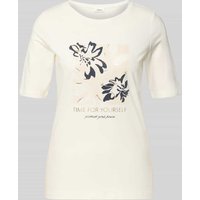 s.Oliver RED LABEL Regular Fit T-Shirt aus Baumwoll-Mix in Weiss, Größe 46 von s.Oliver RED LABEL