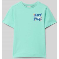 s.Oliver RED LABEL Regular Fit T-Shirt aus reiner Baumwolle in Aqua, Größe 128 von s.Oliver RED LABEL