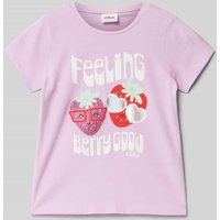 s.Oliver RED LABEL Regular Fit T-Shirt aus reiner Baumwolle in Lavender, Größe 140 von s.Oliver RED LABEL