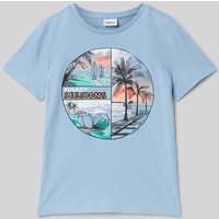 s.Oliver RED LABEL Regular Fit T-Shirt aus reiner Baumwolle in Rauchblau, Größe 92 von s.Oliver RED LABEL